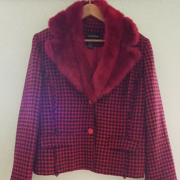 Vintage 'METRO STYLE' Wool blend Jacket with detachable collar Size 16 EUC - Picture 1 of 16